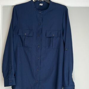 Navy Button-Up Shirt